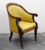 A George IV mahogany library chair,