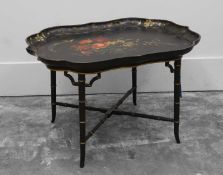 A Jennens & Bettridge chinoiserie tray table,