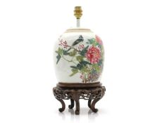 A Chinese jar lamp,
