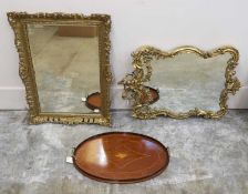 A gilt framed wall mirror,