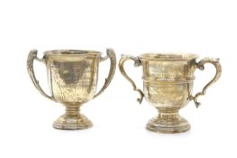 Two silver trophy cups,