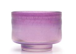 An iridescent glass bowl,