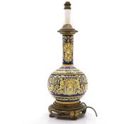 An Italian majolica style bottle vase,