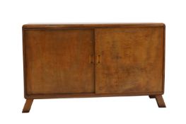 An Art Deco mahogany and walnut cabinet,