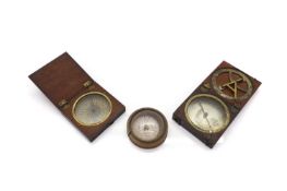 A small mahogany pocket compass,