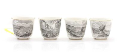 Four Tunbridge Wells porcelain cups,