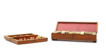 A travel game of dominoes,