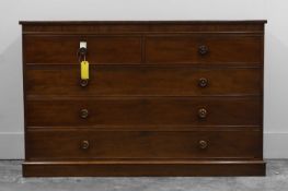 A mahogany chest of drawers,