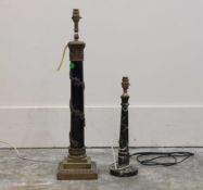 A Corinthian column table lamp,