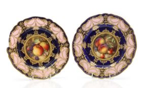 A pair of Worcester porcelain plates,