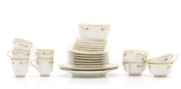 Royal Copenhagen gilt feather banded teawares,