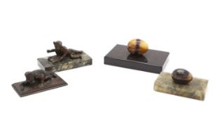 A group of paperweights,