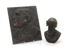 A bronze bust,