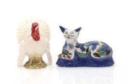 A faience pottery cat,