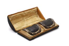 A pair of George III silver and silver gilt mounted buckles,
