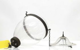 A Regency style glass and gilt metal bell lantern,