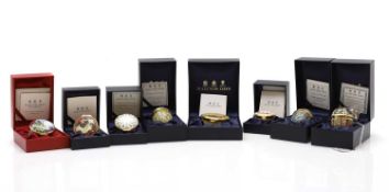 Eight Halcyon Days enamel boxes,