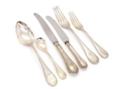 A collection of silver beaded pattern flatware,