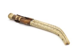 An Arctic-region carved antler Sami knife,