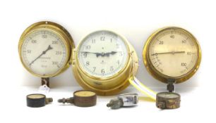 A brass cased ships clock,