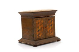 A Tunbridge ware jewellery cabinet,