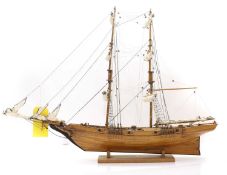 A scratch built wooden galleon,