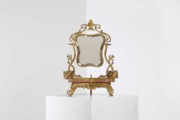 A Louis XV-style gilt-metal-mounted vanity mirror,