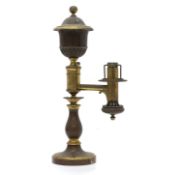 A brass colza style oil lamp,