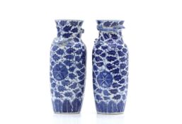 A pair of Chinese blue and white porcelain vases