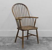 An elm and beechwood Windsor chair,