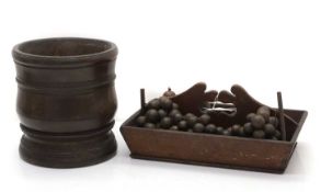 A lignum vitae turned mortar,