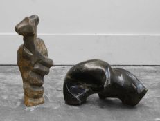 A Shona School abstract sculpture, by Arthur Fata, 1986,