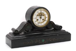 A Victorian marble mantle clock,