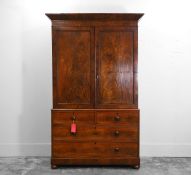 A mahogany press cupboard,