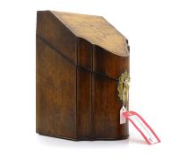 A George III inlaid mahogany knife box,