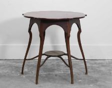 A mahogany shaped occasional table,