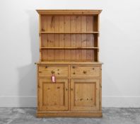 A small pine kitchen dresser,
