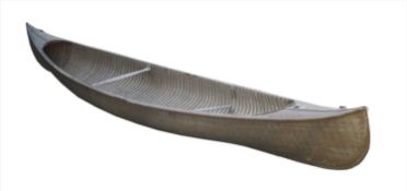 A cedar strip canoe,