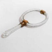 A Murano glass hand mirror,