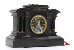 A Late Victorian Belgian marble cased mantle clock,