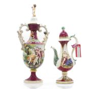 Two Capodimonte Keramis pottery items,