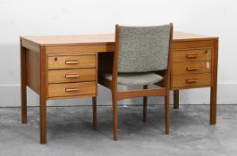 A Norwegian teak desk,