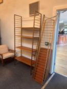 A three section open bookcase,