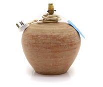 A style Conran terracotta pottery table lamp,