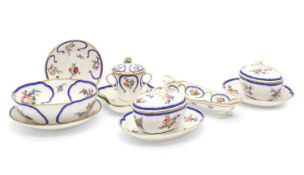 A Sevres style porcelain part dessert service,