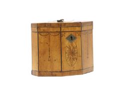 A satinwood hexagonal tea caddy,