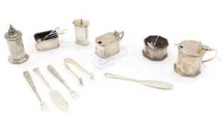 A collection of silver items,
