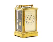 A brass cased carriage clock,