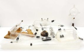 A collection of Crookes and Geissler tubes,