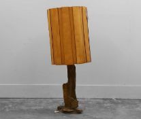 A stone slab table lamp,